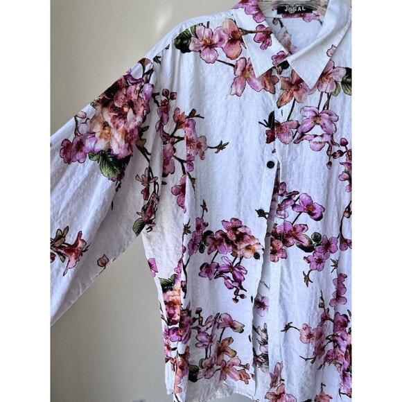 Jogal Men's Long Sleeve Button Up Shirt Size XL Tropical Floral Casual Hawaiian - Picture 4 of 8